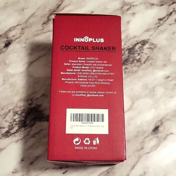 Metal Cocktail Shaker With Strainer & Lid 9 1/2" tall New - Picture 6 of 10